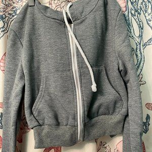 SHEIN grey cropped zip up hoodie